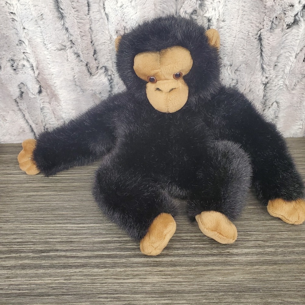 Aurora Black Chimpanzee Hand Puppet - Full‎ Body - 12" Gorilla Monkey EUC